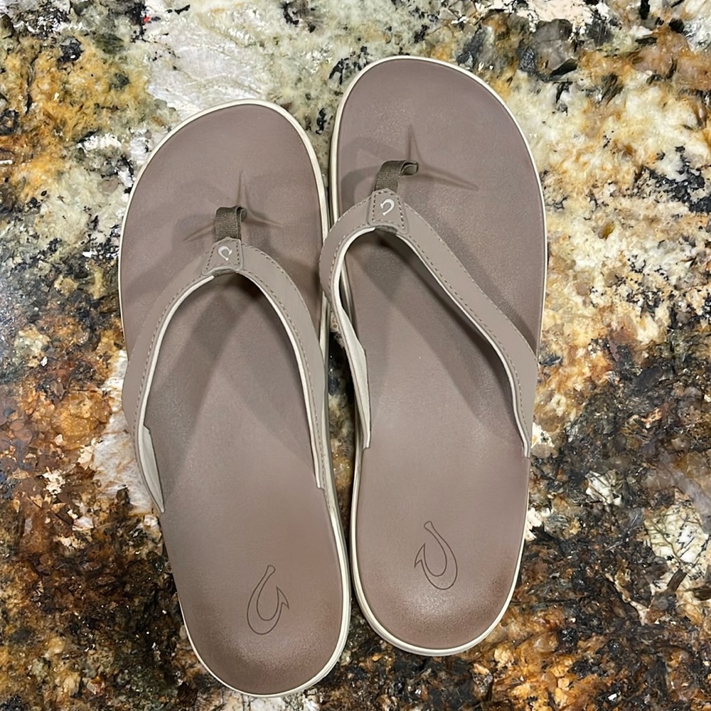 Olukai platform flip flops